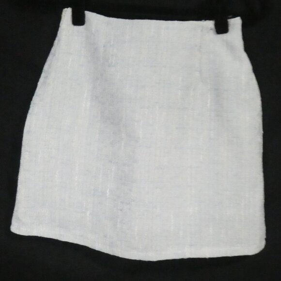 Unbranded | 12.5 inch waist measured | Elegant Light Blue Tweed Midi Skirt - Picture 2 of 14